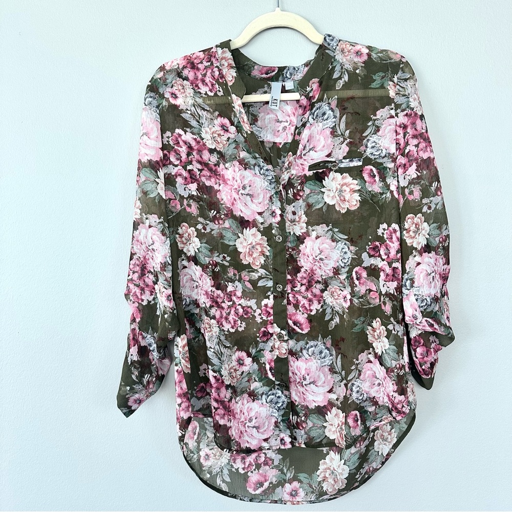 Floral Button-Up Blouse